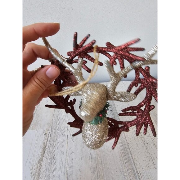 Glitter buck hunting ornament sparkle unique wreath ornament Xmas tree - Picture 5 of 7